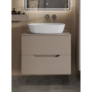 Тумба с раковиной Orange Лайн Li-70TuLMDF+B08-500W 70 см латте матовый