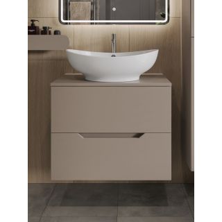Тумба с раковиной Orange Лайн Li-70TuLMDF+B08-585W 70 см латте матовый
