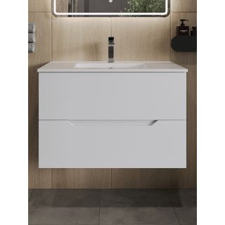 Тумба с раковиной Orange Лайн Li-70Tuw+Ra 70 см белый матовый