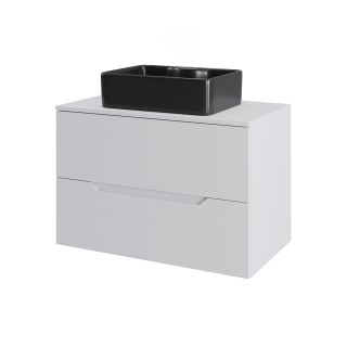 Тумба с раковиной Orange Лайн Li-70TuwMDF+B01-475MB 70 см белый матовый/чёрный матовый