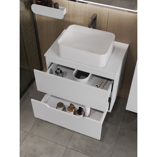 Тумба с раковиной Orange Лайн Li-70TuwMDF+B02-460W 70 см белый матовый