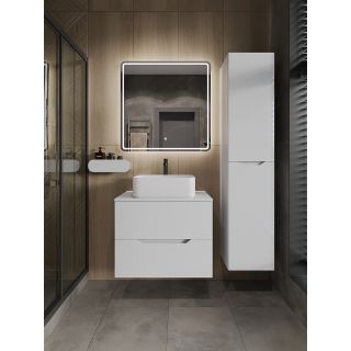 Тумба с раковиной Orange Лайн Li-70TuwMDF+B02-460W 70 см белый матовый