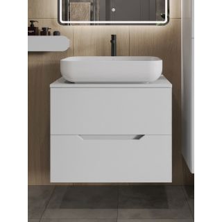 Тумба с раковиной Orange Лайн Li-70TuwMDF+B03-600W 70 см белый матовый