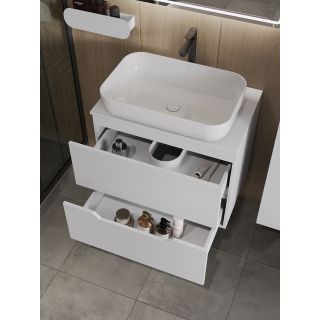 Тумба с раковиной Orange Лайн Li-70TuwMDF+B03-600W 70 см белый матовый