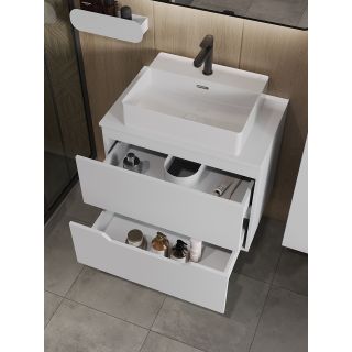 Тумба с раковиной Orange Лайн Li-70TuwMDF+B04-500W 70 см белый матовый