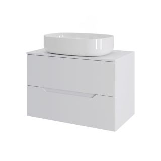 Тумба с раковиной Orange Лайн Li-70TuwMDF+B04-600W 70 см белый матовый