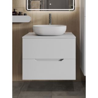Тумба с раковиной Orange Лайн Li-70TuwMDF+B05-480W 70 см белый матовый