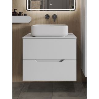 Тумба с раковиной Orange Лайн Li-70TuwMDF+B05-500W 70 см белый матовый