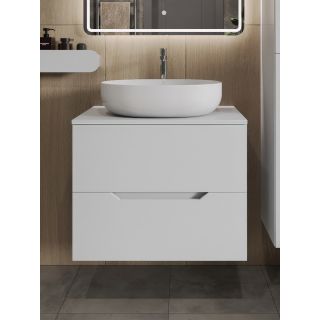Тумба с раковиной Orange Лайн Li-70TuwMDF+B05-520W 70 см белый матовый