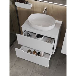 Тумба с раковиной Orange Лайн Li-70TuwMDF+B05-520W 70 см белый матовый