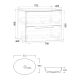Тумба с раковиной Orange Лайн Li-70TubMDF+B05-520W 70 см чёрный матовый
