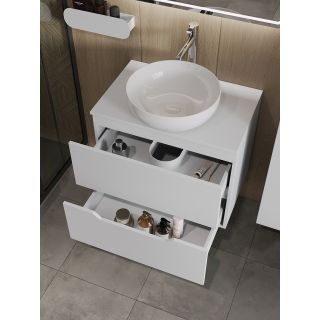 Тумба с раковиной Orange Лайн Li-70TuwMDF+B07-420W 70 см белый матовый