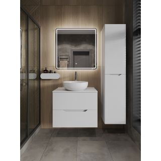Тумба с раковиной Orange Лайн Li-70TuwMDF+B07-420W 70 см белый матовый