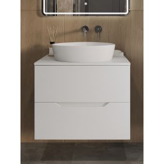 Тумба с раковиной Orange Лайн Li-70TuwMDF+B07-500W 70 см белый матовый