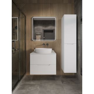 Тумба с раковиной Orange Лайн Li-70TuwMDF+B07-500W 70 см белый матовый