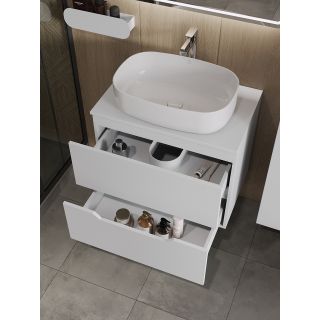 Тумба с раковиной Orange Лайн Li-70TuwMDF+B07-540W 70 см белый матовый