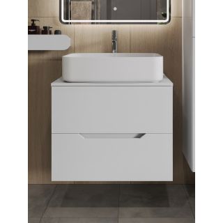 Тумба с раковиной Orange Лайн Li-70TuwMDF+B07-600W 70 см белый матовый