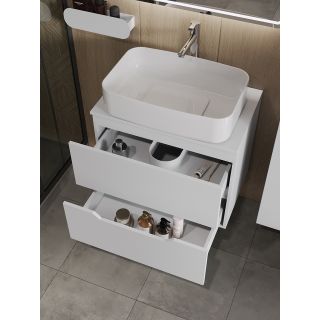 Тумба с раковиной Orange Лайн Li-70TuwMDF+B07-600W 70 см белый матовый