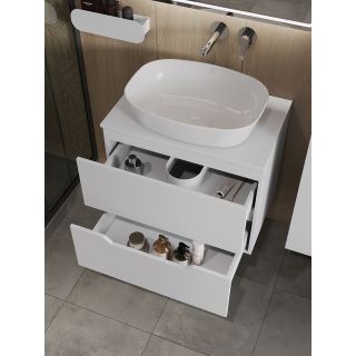 Тумба с раковиной Orange Лайн Li-70TuwMDF+B08-500W 70 см белый матовый