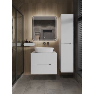 Тумба с раковиной Orange Лайн Li-70TuwMDF+B08-500W 70 см белый матовый