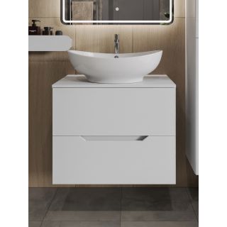 Тумба с раковиной Orange Лайн Li-70TuwMDF+B08-585W 70 см белый матовый