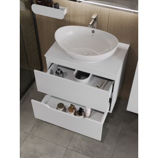 Тумба с раковиной Orange Лайн Li-70TuwMDF+B08-585W 70 см белый матовый