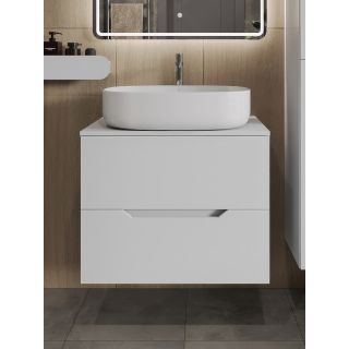 Тумба с раковиной Orange Лайн Li-70TuwMDF+B08-600W 70 см белый матовый