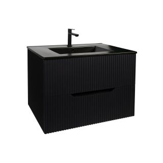 Тумба с раковиной Orange Лайн Li-80RFTub+BLRA 80 с м с рифлёным фасадом графит матовый