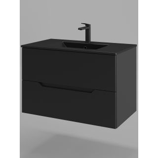 Тумба с раковиной Orange Лайн Li-80Tub+BLRA 80 см графит матовый