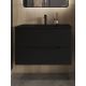 Тумба с раковиной Orange Лайн Li-80Tub+BLRA 80 см графит матовый