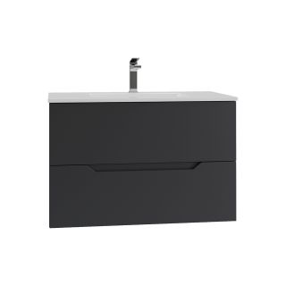Тумба с раковиной Orange Лайн Li-80Tub+Ra 80 см чёрный матовый