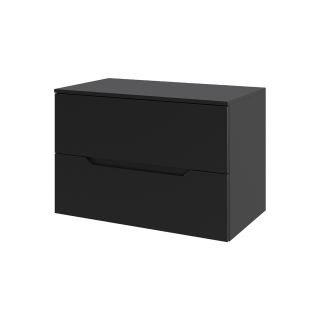 Тумба с раковиной Orange Лайн Li-80TubMDF+B07-500W 80 см чёрный матовый