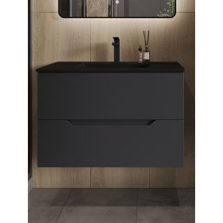 Тумба с раковиной Orange Лайн Li-80Tug+BLRA 80 см графит матовый