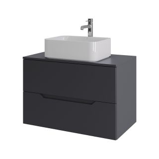 Тумба с раковиной Orange Лайн Li-80TugMDF+B02-460W 80 см графит матовый
