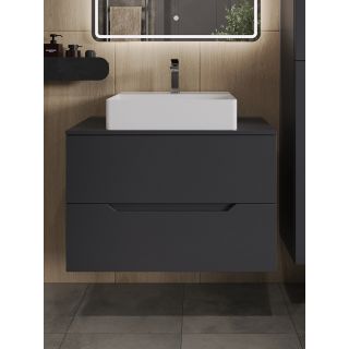 Тумба с раковиной Orange Лайн Li-80TugMDF+B04-500W  80 см графит матовый