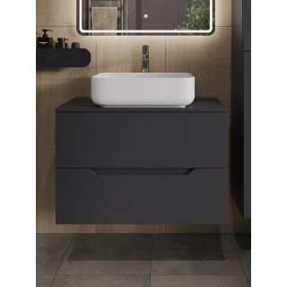 Тумба с раковиной Orange Лайн Li-80TugMDF+B05-500W 80 см графит матовый