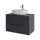Тумба с раковиной Orange Лайн Li-80TugMDF+B05-520W 80 см графит матовый