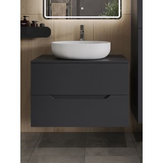 Тумба с раковиной Orange Лайн Li-80TugMDF+B05-520W 80 см графит матовый