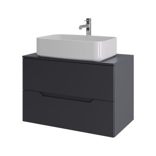 Тумба с раковиной Orange Лайн Li-80TugMDF+B07-600W 80 см графит матовый