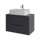 Тумба с раковиной Orange Лайн Li-80TugMDF+B07-600W 80 см графит матовый
