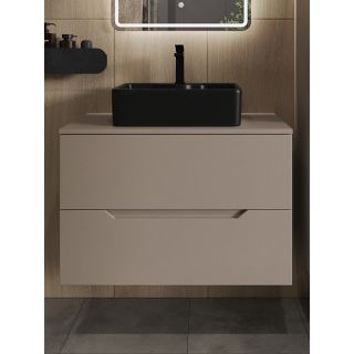 Тумба с раковиной Orange Лайн Li-80TuLMDF+B01-475MB 80 см латте матовый/чёрный матовый