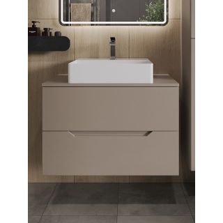 Тумба с раковиной Orange Лайн Li-80TuLMDF+B04-500W 80 см латте матовый