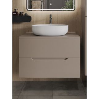 Тумба с раковиной Orange Лайн Li-80TuLMDF+B05-520W 80 см латте матовый
