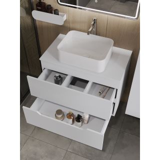 Тумба с раковиной Orange Лайн Li-80TuwMDF+B02-460W 80 см белый матовый