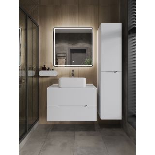 Тумба с раковиной Orange Лайн Li-80TuwMDF+B02-460W 80 см белый матовый
