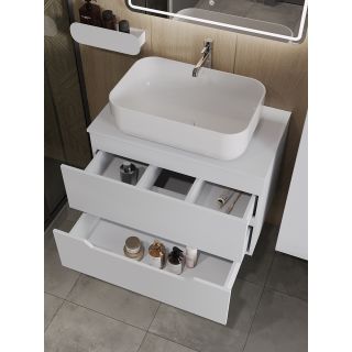 Тумба с раковиной Orange Лайн Li-80TuwMDF+B03-600W 80 см белый матовый