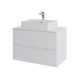 Тумба с раковиной Orange Лайн Li-80TuwMDF+B04-500W 80 см белый матовый