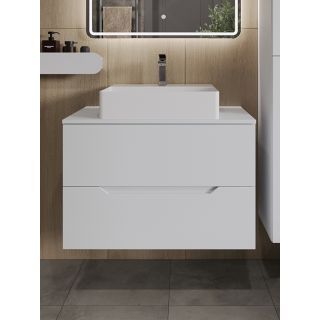 Тумба с раковиной Orange Лайн Li-80TuwMDF+B04-500W 80 см белый матовый