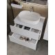 Тумба с раковиной Orange Лайн Li-80TuwMDF+B04-600W 80 см белый матовый
