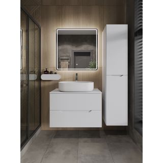 Тумба с раковиной Orange Лайн Li-80TuwMDF+B04-600W 80 см белый матовый